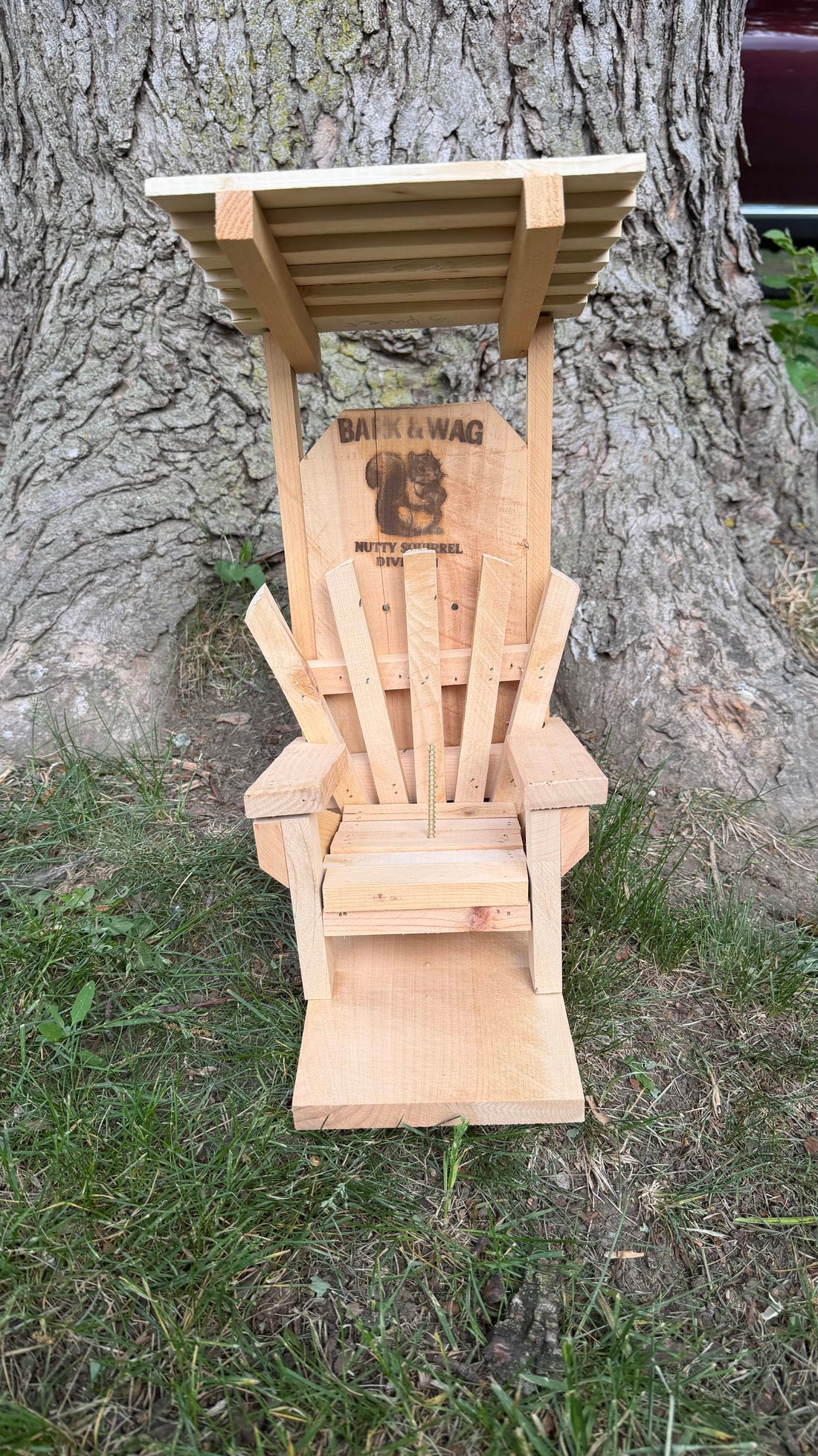 The Captain’s Cabana — Covered Squirrel Feeder Chair