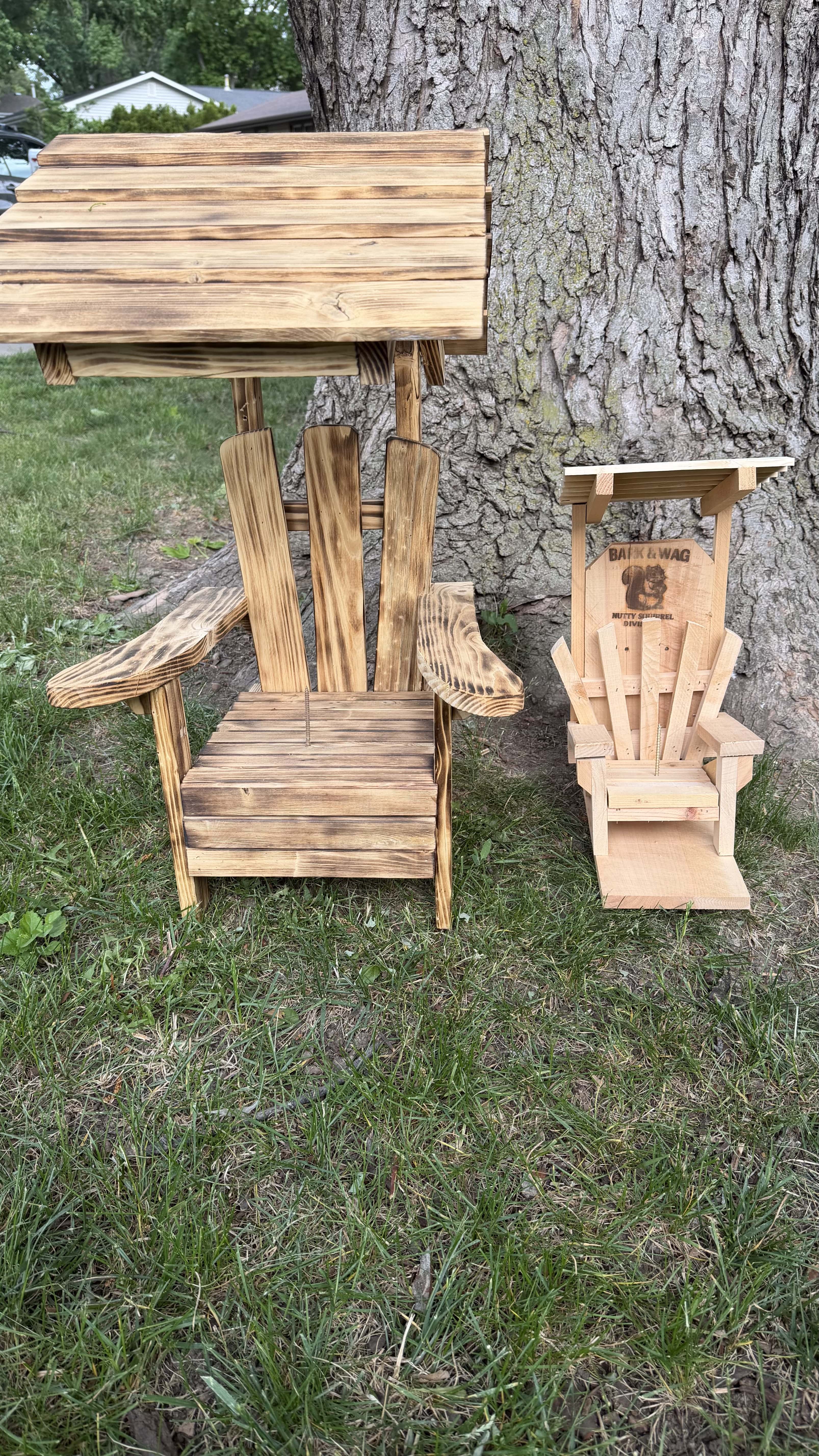 The Captain’s Cabana — Covered Squirrel Feeder Chair