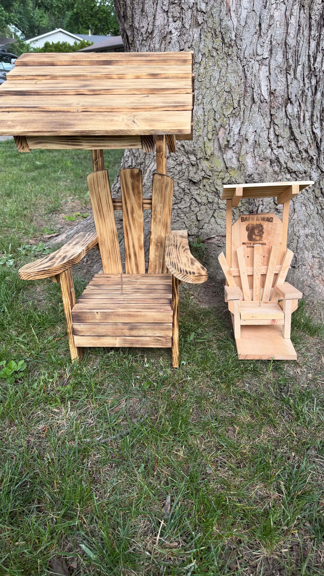 The Captain’s Cabana — Covered Squirrel Feeder Chair