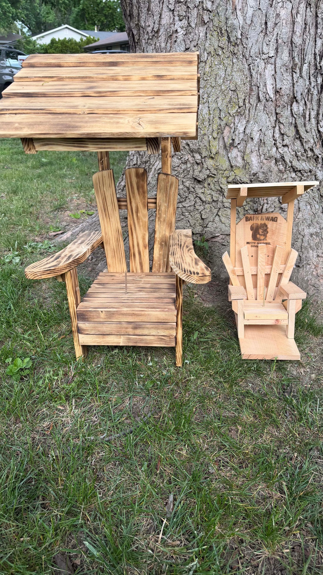 The Captain’s Cabana — Covered Squirrel Feeder Chair
