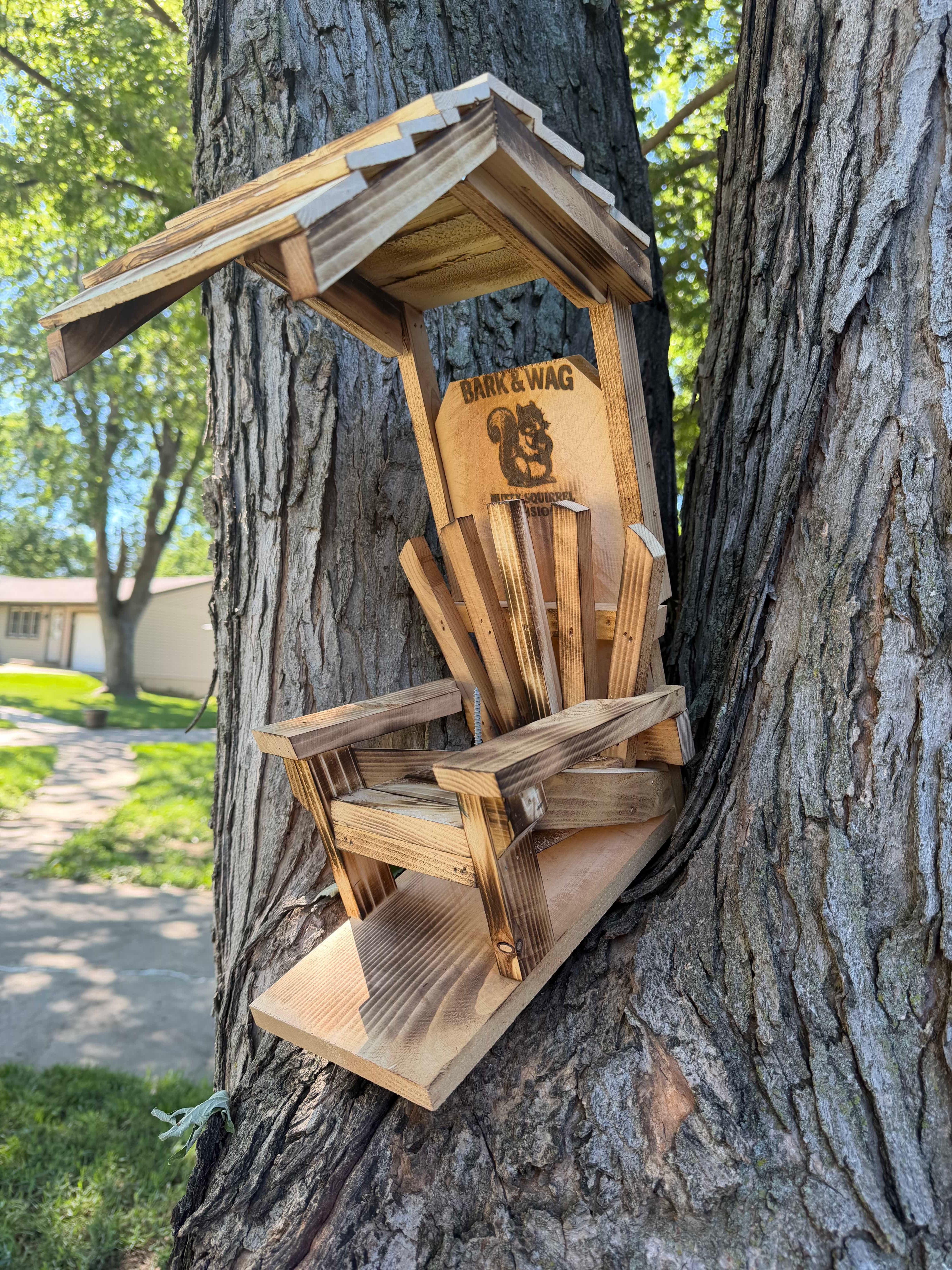 The Captain's Cabana — Classic Covered Squirrel Feeder, 7.5"×15" | Nutty Squirrel Division