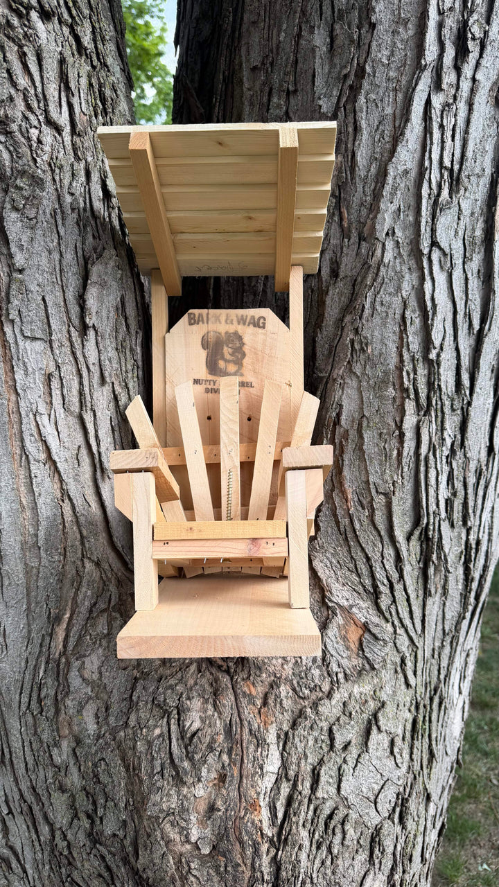 The Captain’s Cabana — Covered Squirrel Feeder Chair