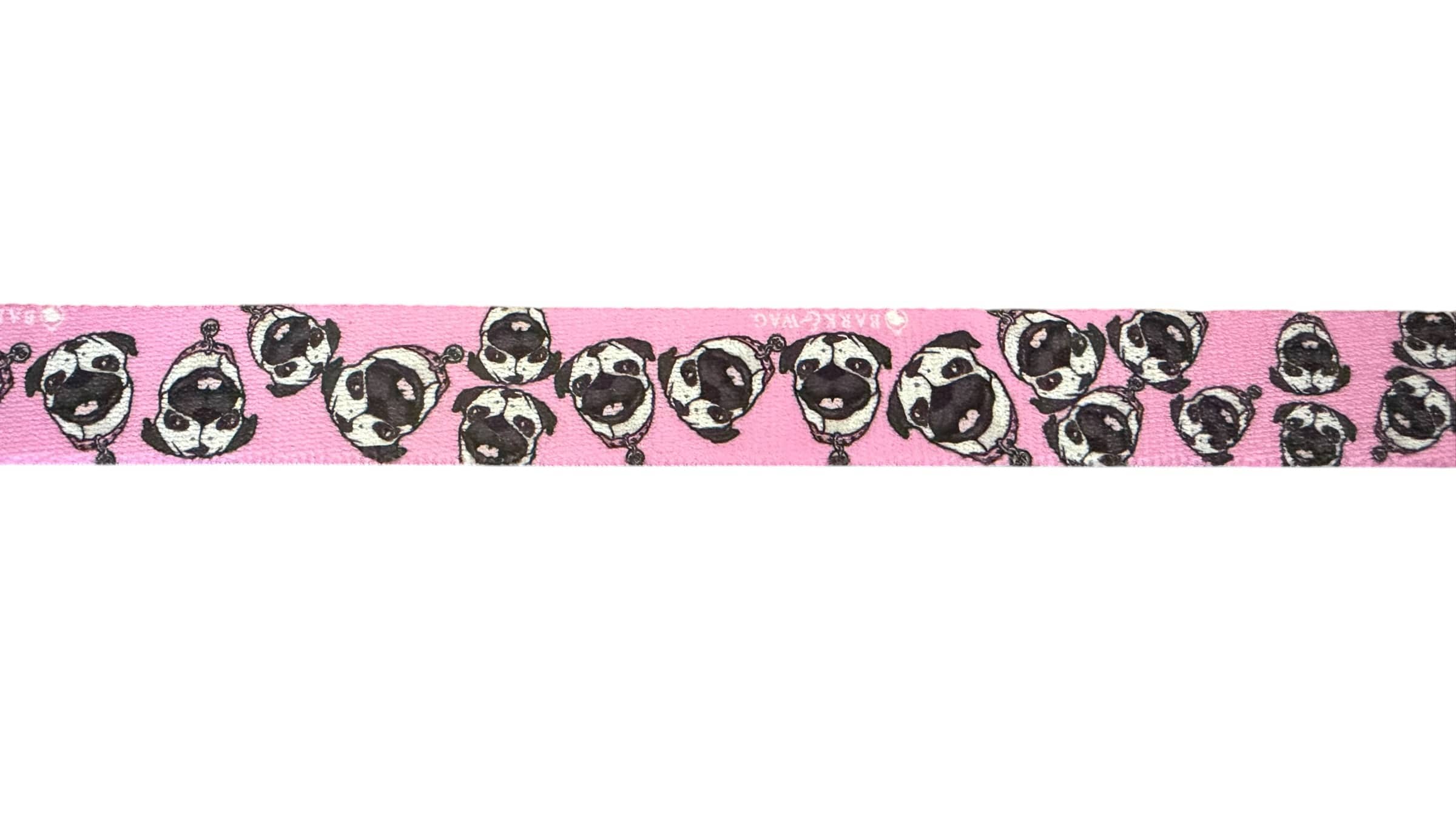 Chuck the Pug Pink Collar