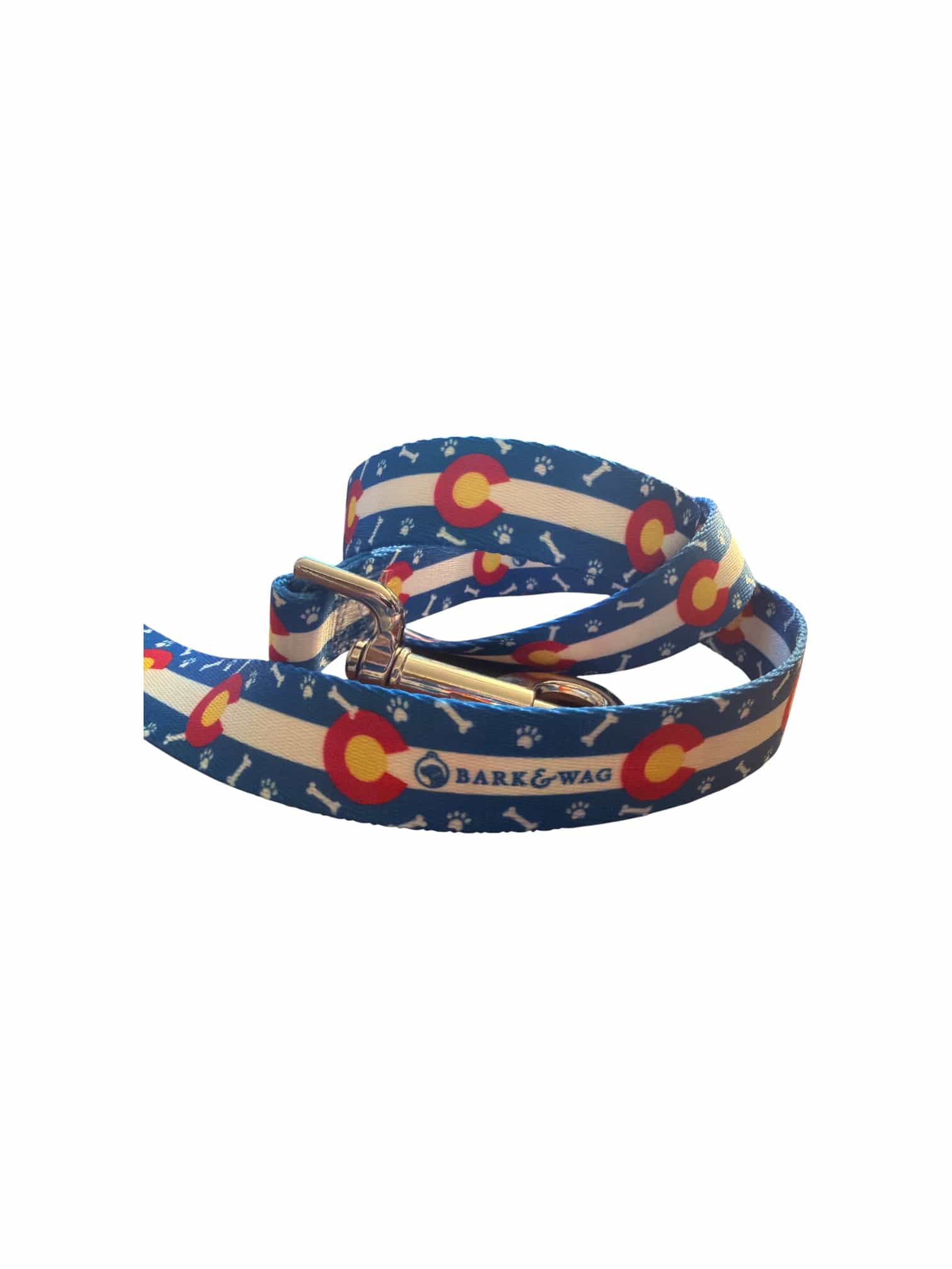 Colorado Paws & Bones in Blue Leash