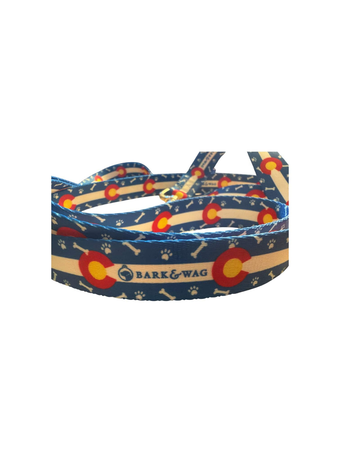 Colorado Paws & Bones in Blue Leash