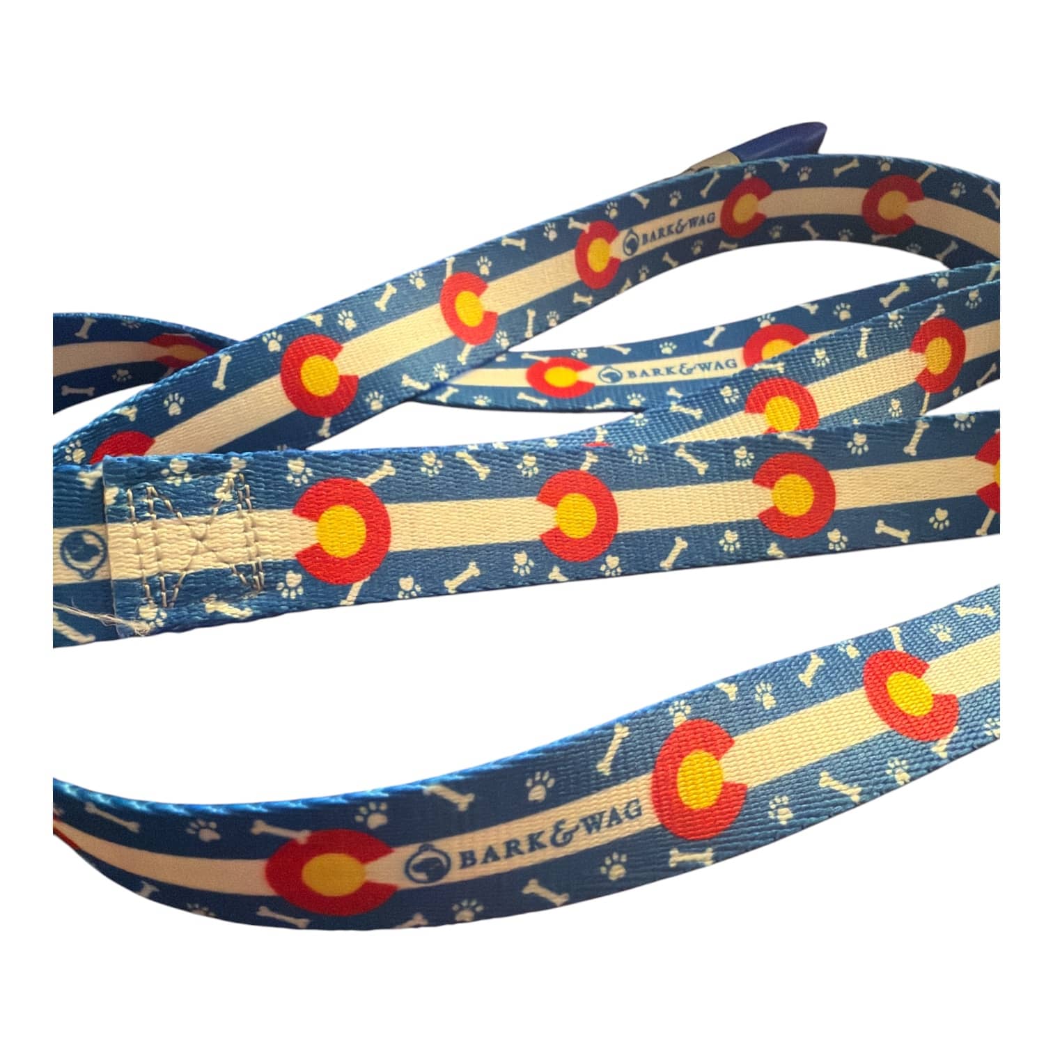Colorado Paws & Bones in Blue Leash