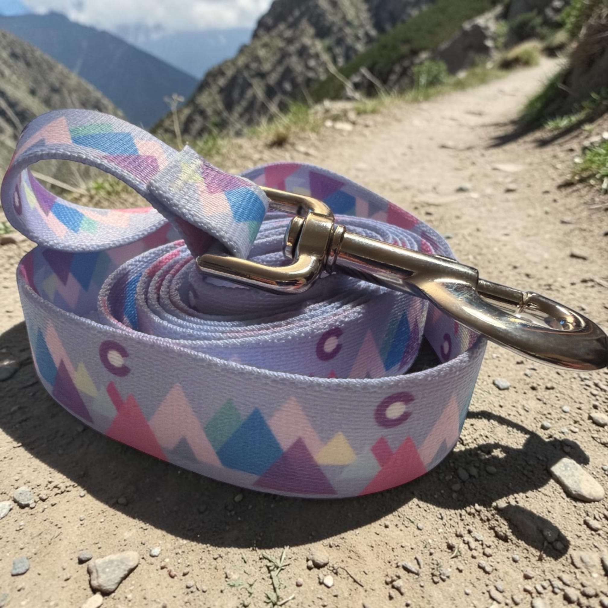 Modern Mountain Pink Dog Leash