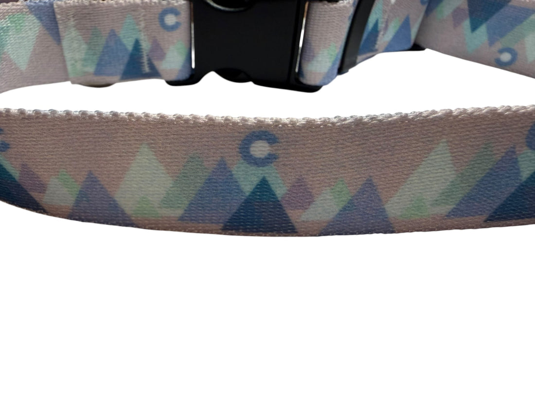 Modern Mountain Blue Dog Collar