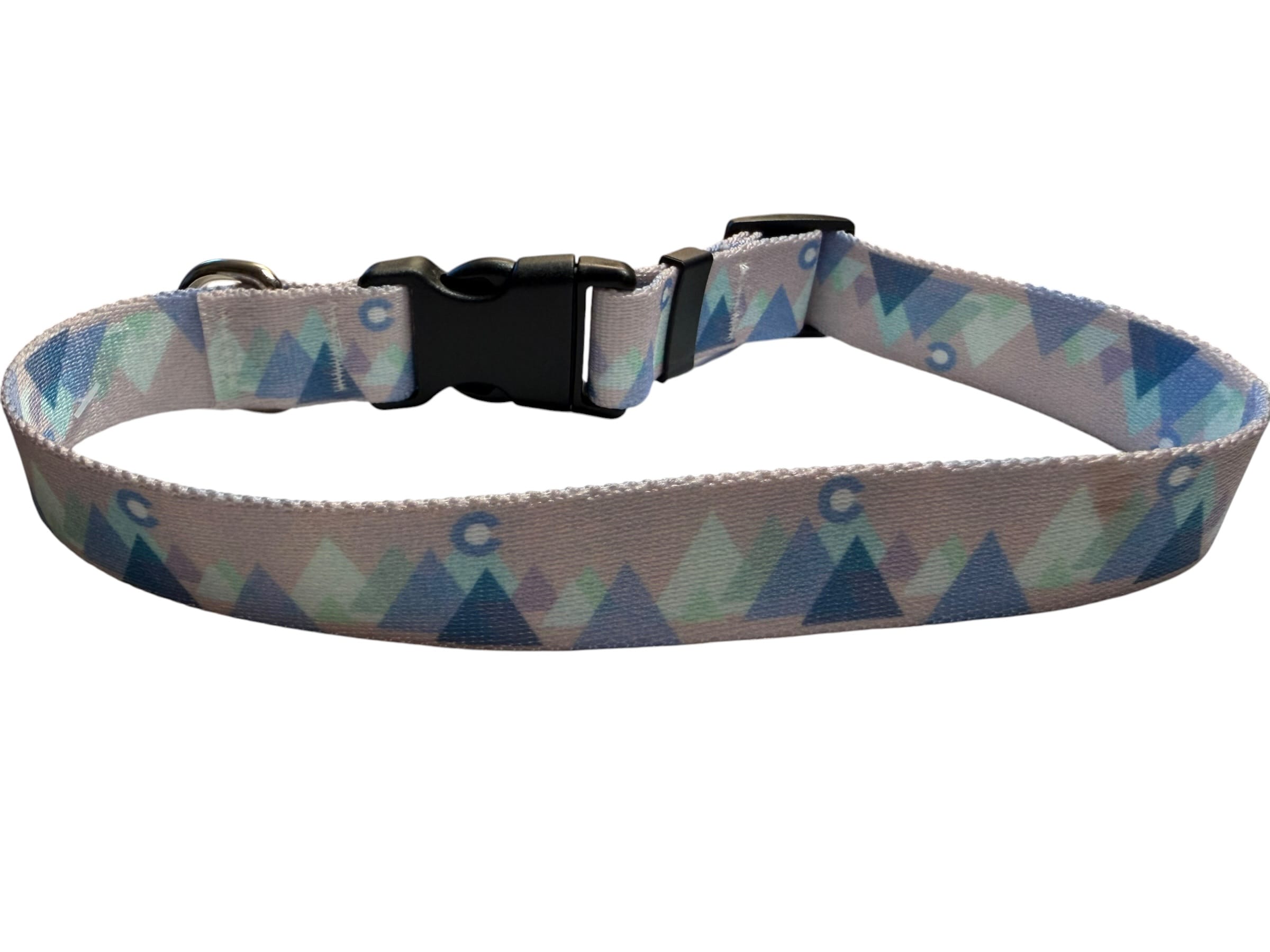 Modern Mountain Blue Dog Collar