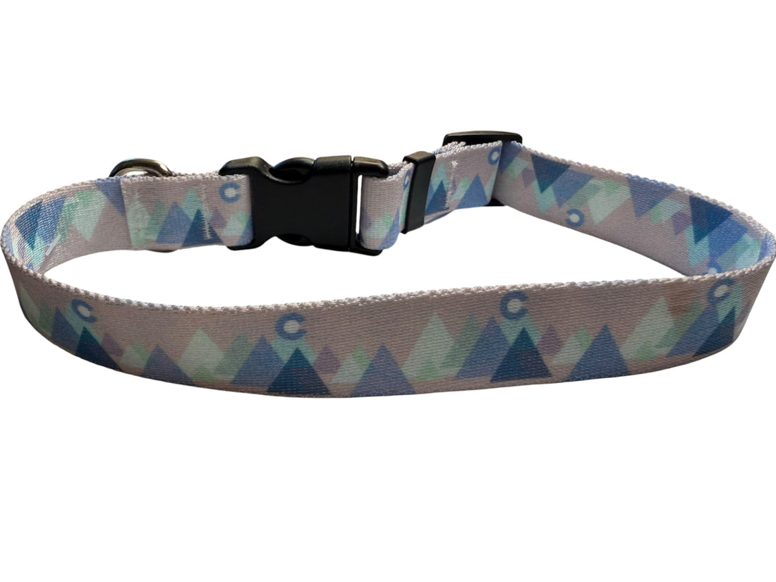 Modern Mountain Blue Dog Collar